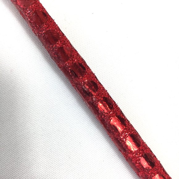 VENETIAN Red Sequin Mask w Red Feathers w/ Handle NWOT NOS - Picture 8 of 8